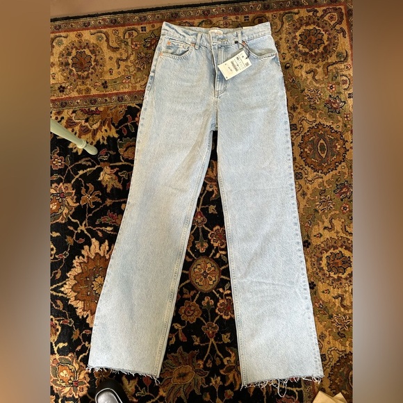 NWT Zara Wide Leg High Waist Jeans Size 40 - Picture 9 of 10